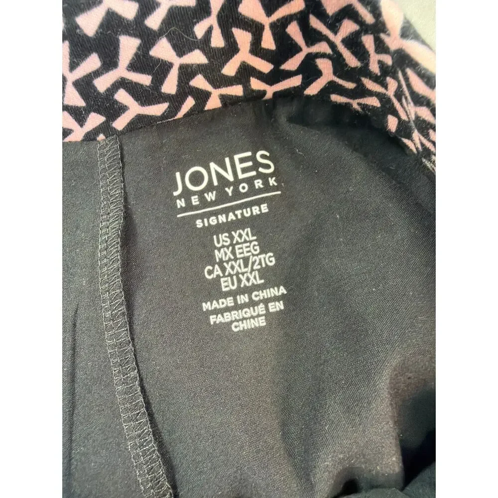 Jones New York Signature Women's Black/Pink Pull on Skort size XXL